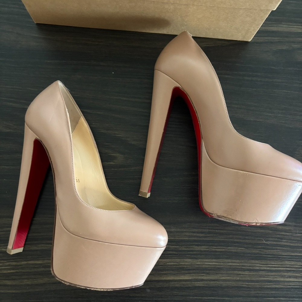 Christian Louboutin Nude Platform Heels